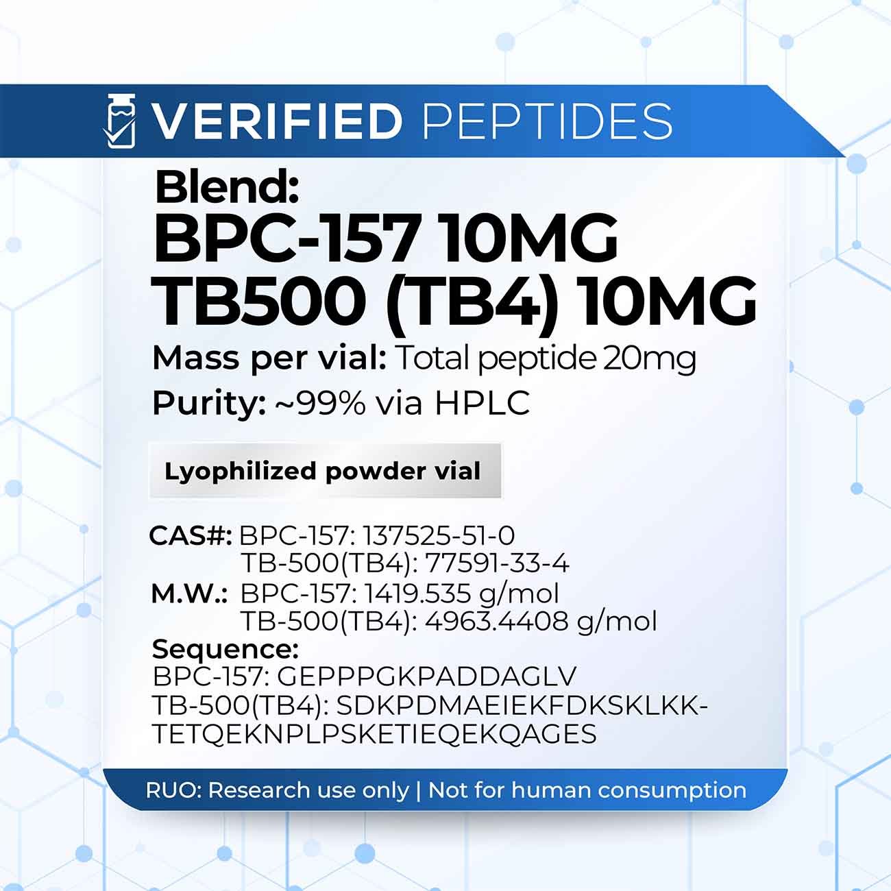 Blend: BPC-157 TB-500 Peptide (20MG)